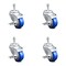 Service Caster 3.5 Inch Blue Polyurethane Swivel 10mm Threaded Stem Caster Set with Brake SCC-TS20S3514-PPUB-BLUE-TLB-M1015-4 - alternate 3